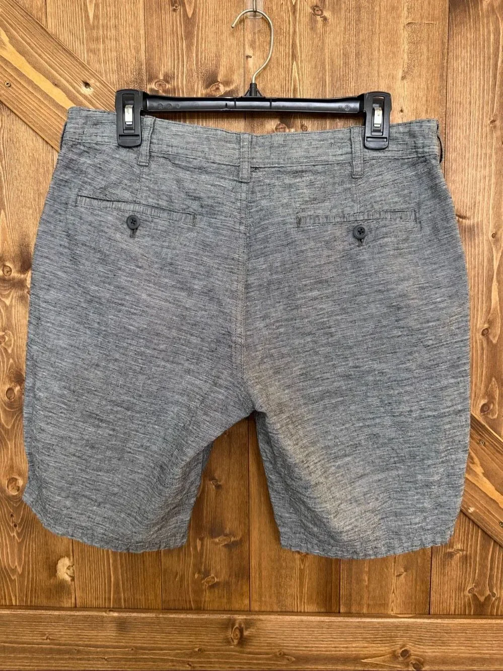 Express Men’s Size 32 Gray Textured Flat Front Chino Shorts (9024)